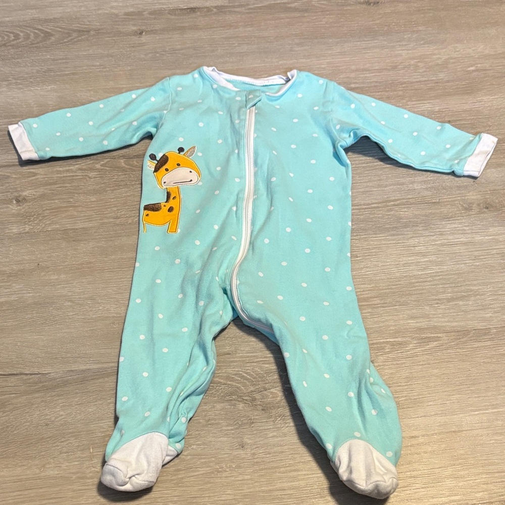 Tuffy Charming Blue Giraffe Kids Footie